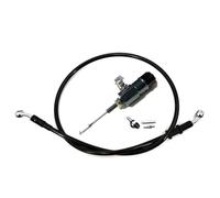 Hydraulic Brake Pump CNC 14mm Piston Motorcycle Hydraulic Brake Clutch Master Cylinder Rod System Universal Efficient Transfer Pump Clutch brake pump(Titanium Set)
