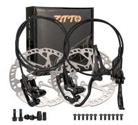 Hydraulic Brake Set 4 Piston Dual Drive for Mountain Bikes Left Front and Right Rear Calipers with 160mm Rotors Pre Assembled IS/PM Adapter