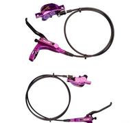 Hydraulic Braking System for Mountain Bikes Four Piston Disc Brake Set with 800mm and 1450mm Oil Lines (red)