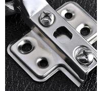Hydraulic Buffer Glass Hinge with Round Head Mini Size for Furniture Doors Suitable for Cabinet Kitchen Cupboard Metal and Plastic Material (Large)