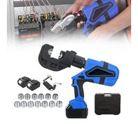 Hydraulic Cable Crimper 120kn, Electric Crimping Tool with LED Display, 4s Fast Crimping, Includes 2 Batteries and 13 Molds for Workshop and Field Use
