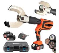 Hydraulic Cable Cutter, Rechargeable Electric Wire Cutting Tool with LED Indicator and 2 Batteries for Copper Aluminium Armoured Cable up to 120mm