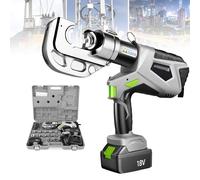 Hydraulic Cable Lug Crimper Pliers, Rechargeable Crimping Tool with 11/12 Dies, Includes 2 Batteries, 300A Hydraulic Wire Crimper Kit