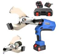 Hydraulic Cable Scissors Cutter with 2 Rechargeable Batteries, OLED Digital Display, 250KN Shear Force, 120mm Cutting Diameter for Overhead Line Operations