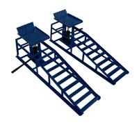 Hydraulic Car Ramps Pair 1.5 Ton Loading Ramp Heavy Duty 3 Ton 3000kg Garage Workshop Van Vehicle Bottle Jack Lift 34 x 26cm Platform Height adjustable 305-390mm Max Tyre Width 245mm Steel Safety Bolt