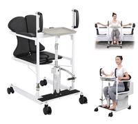 Hydraulic Chairs Patient Lift Transfer Chair for Elderly, Disabled, Patient Lift Chairs with 180° Split Seat, Adjustable Hydraulic Lifting Height, Elderly Wheelchair