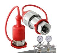 Hydraulic Coupler Tool, Quick Connect Hydraulic Couplers, Leak-Proof Carbon Steel Build, Dust Cover Protection, Agricultural Equipment High-Pressure Fluid Transfer, Size As Shown Silver 1 Set