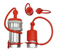 Hydraulic Couplers, Product Weight About 280g, Quick Connect Fittings for Engineering Works with Protective Cover to Leak-Proof Carbon Steel Fluid Transfer, High-Pressure Connection Secure