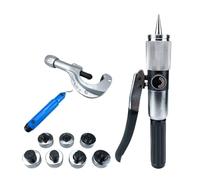 Hydraulic Crimper Hydraulic Swaging Tool Kit Manual Copper Aluminum Pipe Expander 7 Head Tube 3/8 to 1-5/8in 10-28mm for Pipeline Maintenance(3/8"-1-5/8")