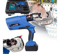 Hydraulic Crimper Kit 16-300/400mm², Rechargeable Terminal Crimping Pliers, Battery Powered Cable Crimping Tool with 2 Batteries & Dies, for Copper Aluminum Terminal