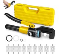Hydraulic Crimper Wire Battery Cable Lug Terminal Crimping Tool 9 Dies 4-70 mm² 100KN Hydraulic Crimper Set Crimping Tool 9 Dies for Copper Aluminium Cable Lugs