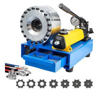 Hydraulic Crimping Machine, Hydraulic Hose Crimper with 7 Sets of Dies, Crimps Single and Double Braided Hose Assemblies 6-25mm