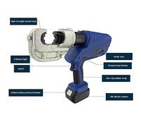 Hydraulic Crimping Tool - Electric Cable Lug Crimper 10-400mm², Rechargeable Battery-Powered Wire Tool Kit with 13 Die Sets