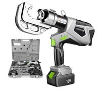 Hydraulic Crimping Tool for Cable Lugs, Rechargeable with 12 Dies, Suitable for Wires & Copper/Aluminum Terminals, Crimping Capacity 10-400mm²