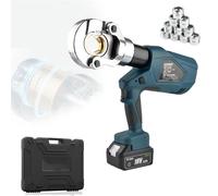 Hydraulic Crimping Tool for Electrical Cables, 10-400 mm², Includes Two 18V Lithium Batteries for Copper and Aluminum Terminals, Easy to Use and Portable