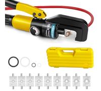 Hydraulic Crimping Tool, Hand Crimper Pliers with 9 Sets of Crimping Shapes 4-70 mm² for Copper Aluminium Cable Lugs, Hydraulic Cable Lug Crimper for Copper and Terminal Lugs Battery Wire Crimping