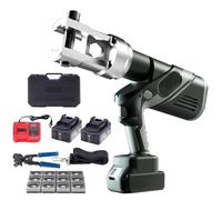 Hydraulic Crimping Tool Kit, Rechargeable with 13 Molds, Professional Cable Crimper for Electrical Wire Lugs, 25 to 630mm² Capacity