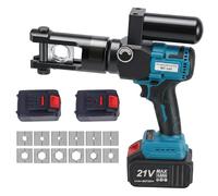 Hydraulic Crimping Tool, Rechargeable 21v Lithium Battery Powered, Electric Crimper with 12 Dies for Crimping Copper & Aluminum Terminals, 10-300mm²
