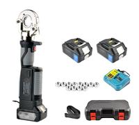 Hydraulic Crimping Tool, Rechargeable Electric Battery Powered Cable Crimper with 12 Pairs of Dies for Copper and Aluminum Terminal, 10-300mm²