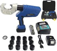 Hydraulic Crimping Tool - Rechargeable Electric Cable Lug Crimper for 16-400mm² with 12 Pairs of Die Sets