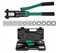 Hydraulic Crimping Tool Set with Heat-Treated Jaws, Adjustable Pressure and Stroke for Electrical and Construction Applications