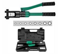 Hydraulic Crimping Tool Set with Heat-Treated Jaws, Adjustable Pressure and Stroke for Electrical and Construction Applications