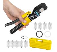 Hydraulic Crimping Tool with 9 Dies, 4-70mm² Range for Cable Lugs, Hand Operated Crimper for Copper and Aluminum Battery Terminals