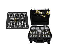 Hydraulic Crimping Tool with Pressure Test Kit, 13 Couplings, 14 Tee Connectors, Hoses for 10/100/250/400/600bar Testing, Comprehensive Set