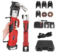 Hydraulic Crimping Tools Electric Copper Crimping Tool Kit with 4 Press Jaws 2 Ring-Shaped Jaws 4 Ah Battery Charger Carrying Case for Pipes
