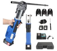 Hydraulic Crimping Tools, Professional Copper Crimping Tool Kit with 3 Press Jaws, 2 Battery and 1 Charger, 1 Carrying Case