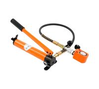 Hydraulic Cylinder Jack 10T 70Mpa Low Profile Porta Power Ram, Short Jack with Hydraulic Pump, Steel Hydraulic Pump with 1m High-Pressure Hose for Workshop Construction Site Industrial Use