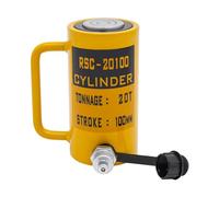 Hydraulic Cylinder Jack, 20T/30T Hydraulic Lifting Cylinders Hollow Hydraulic Lifting Cylinders for Shipbuilding, Bridge, Construction (Yellow, 20T 4Inch)