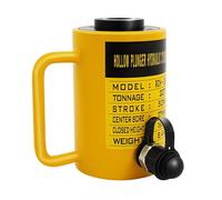 Hydraulic Cylinder Jack,20T Hollow Hydraulic Jack,Portable Manual Hydraulic Cylinde, Compact Vert/Horiz Use, 2.4In Stroke, Yellow Steel Body, for Bridges Building Machinery Industries