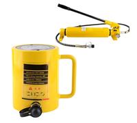 Hydraulic Cylinder Jack, 4in/100mm Stroke, Automatic Retracting, For Ships, Bridges, Construction(50T jack+CP-700-2A hand pump)