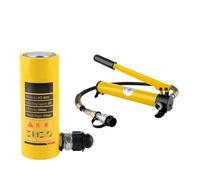 Hydraulic Cylinder Jack Hand Pump, 4in 100mm Stroke, Automatic Retracting For Ships, Bridges, Construction(10T jack+CP-180 hand pump)