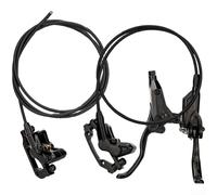 Hydraulic Disc Brake, 4-Piston Mountain Bike Brake Set with Aluminum Alloy Calipers, Left Front 800mm and Right Rear 1800mm Hose Kit(A Kit)