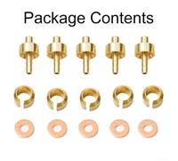 Hydraulic Disc Brake Fitting Kit 5 Sets Gold Finish | for durable brass metal construction, resistant, precise fit for hydraulic systems, long lasting performance