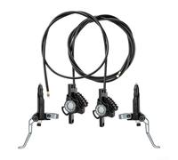 Hydraulic Disc Brake Set Dual Piston for Mountain Bike Aluminum Alloy MTB Brake Kit Front Rear 1700mm Cable Semi-Metallic Pads Hydraulic Brake Set Heat Resistant CNC Integrated Caliper Brake (black)