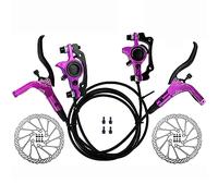 Hydraulic Disc Brake Set for Mountain Bikes - 1 Pair MTB Front & Rear Brakes with 160mm Rotors(Purple)