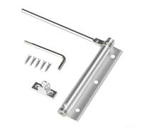 Hydraulic Door Closer Adjustable Spring Tension 30kg(L-Silver)