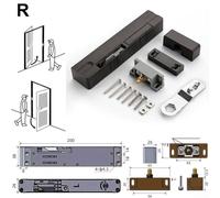 Hydraulic Door Closer for Wooden Doors, Adjustable Damping Buffer with Anti-Pinch Design, Silent Smooth Closing for Indoor Outdoor Use, White(Black-Right)