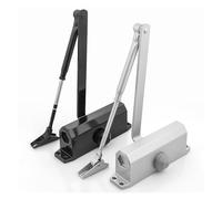 Hydraulic Door Closer with Adjustable Speed Heavy-Duty Commercial & Residential Automatic Door Closer for 55-187lbs Doors, Silent Soft Close, Easy Install(Black,S)