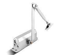 Hydraulic Door Closer with Automatic Arm, Heavy Duty Adjustable, 45-65KG, Positioning Spring Buffer for Home or Commercial Use