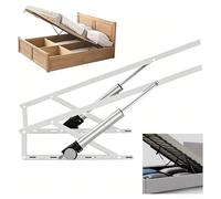Hydraulic Electric Bed Lift Kit, Heavy Duty Gas Struts with Remote Control, Space Saving Mechanism for Ottoman Bed DIY, 2PCS for Easy Installation