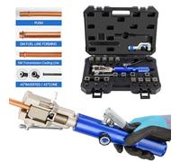 Hydraulic Flaring Tool Kit - 45° Double Flaring Tool for 3/16"-1/2" Brake Repair, With Tube Cutter, 33PCS Dies for Copper Line, Steel Pipe and GM Reparing