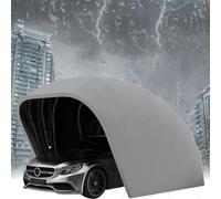 Hydraulic Folding Car Canopy, 5.9x2.7x2.5M Semi-Automatic Retractable Carport, Portable Garage with Galvanized Metal Frame & Round Roof, Outdoor Sedans Shelter