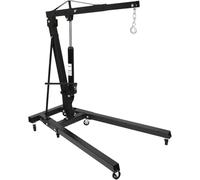 Hydraulic Folding Engine Hoist, Adjustable Lift Crane for Heavy Duty Engine Removal and Installation, Ideal for Automotive Repair Shops and DIY Mechanics