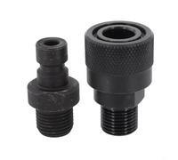 Hydraulic for Quick Coupling M16 x 1.5 mm Carbon Steel Set for Construction Machinery and Forestry Equipment - Black 40 mm
