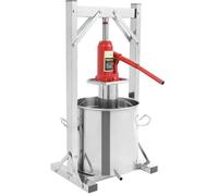 Hydraulic Fruit Wine Press, 304 Stainless Steel with Hydraulic Jack & Sanitary Tray for Cider and Grape Wine, 22L Capacity