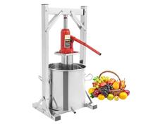 Hydraulic Fruit Wine Press Machine, Stainless Steel Manual Juice Maker with Jack & Tray for Vegetables, Honey, Olive Oil, 22L Capacity